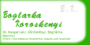 boglarka koroskenyi business card